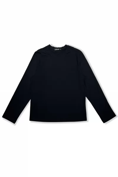 ÁO THUN COTTON TAY DÀI ĐEN