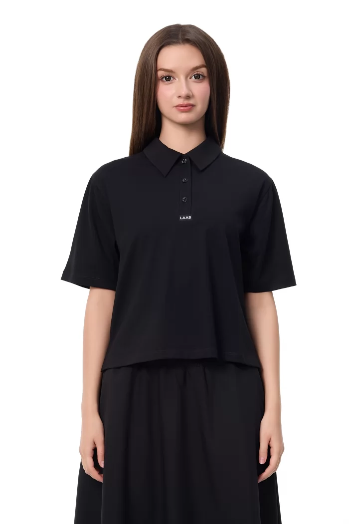 ÁO POLO COTTON TAY NGẮN ĐEN