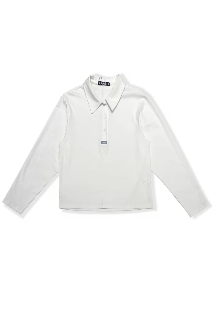 ÁO POLO COTTON TAY DÀI TRẮNG