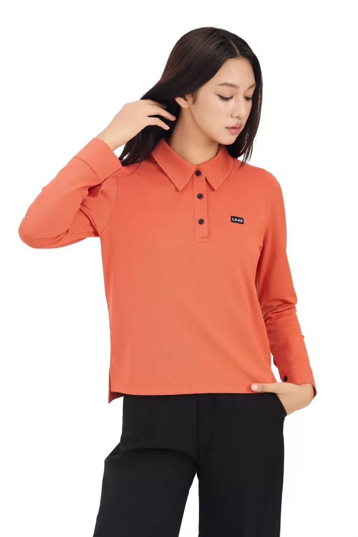 ÁO POLO CVC TAY DÀI CAM