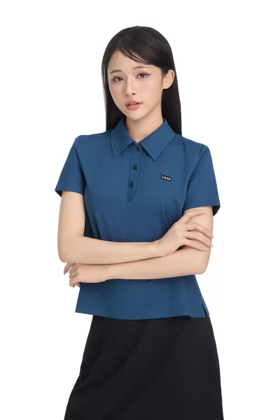 ÁO POLO CVC TAY NGẮN XANH