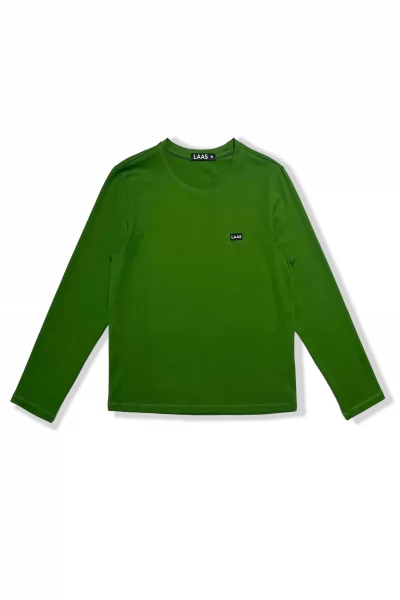 ÁO THUN COTTON TAG TAY DÀI XANH RÊU