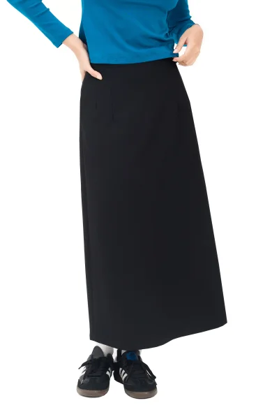 CHÂN VÁY DÀI XẺ GIỮA SAU ĐEN