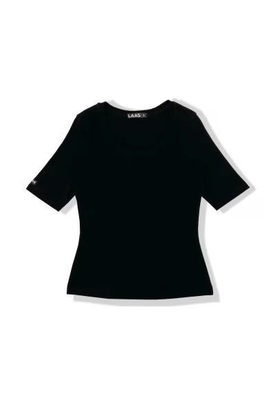 ÁO RIP COTTON CỔ RỘNG ĐEN