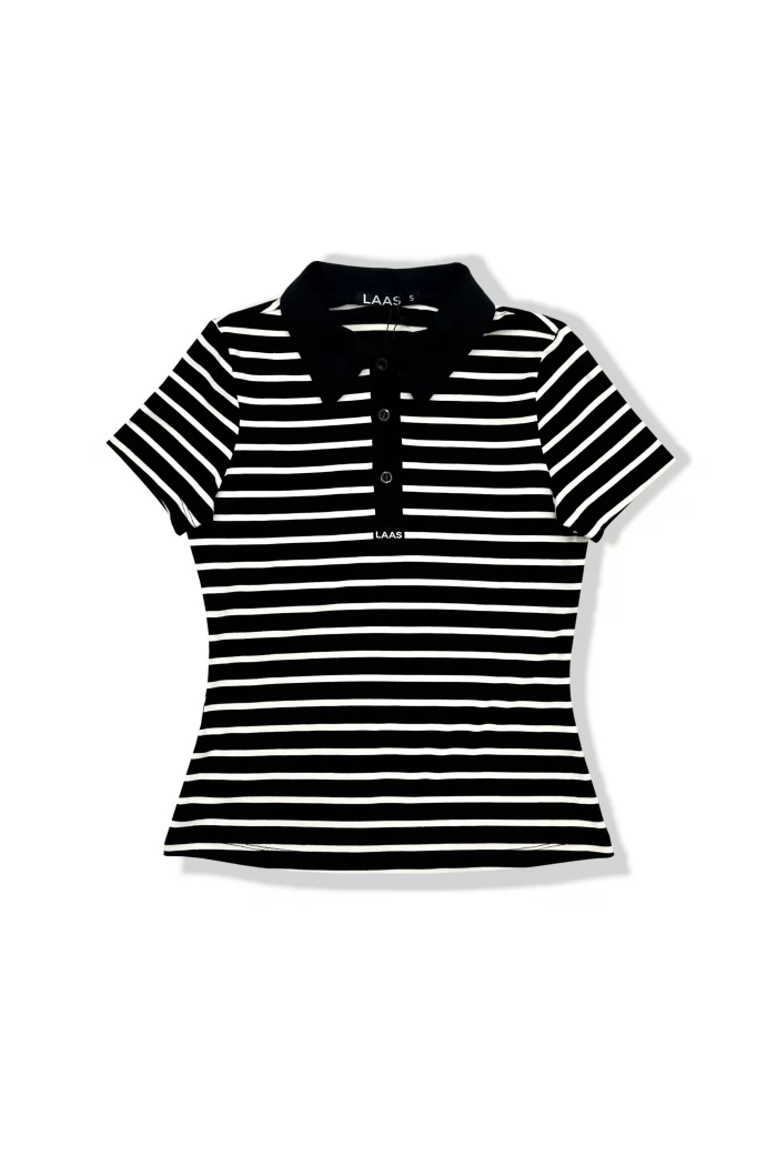 ÁO POLO ÔM PHỐI ĐEN SỌC ĐEN