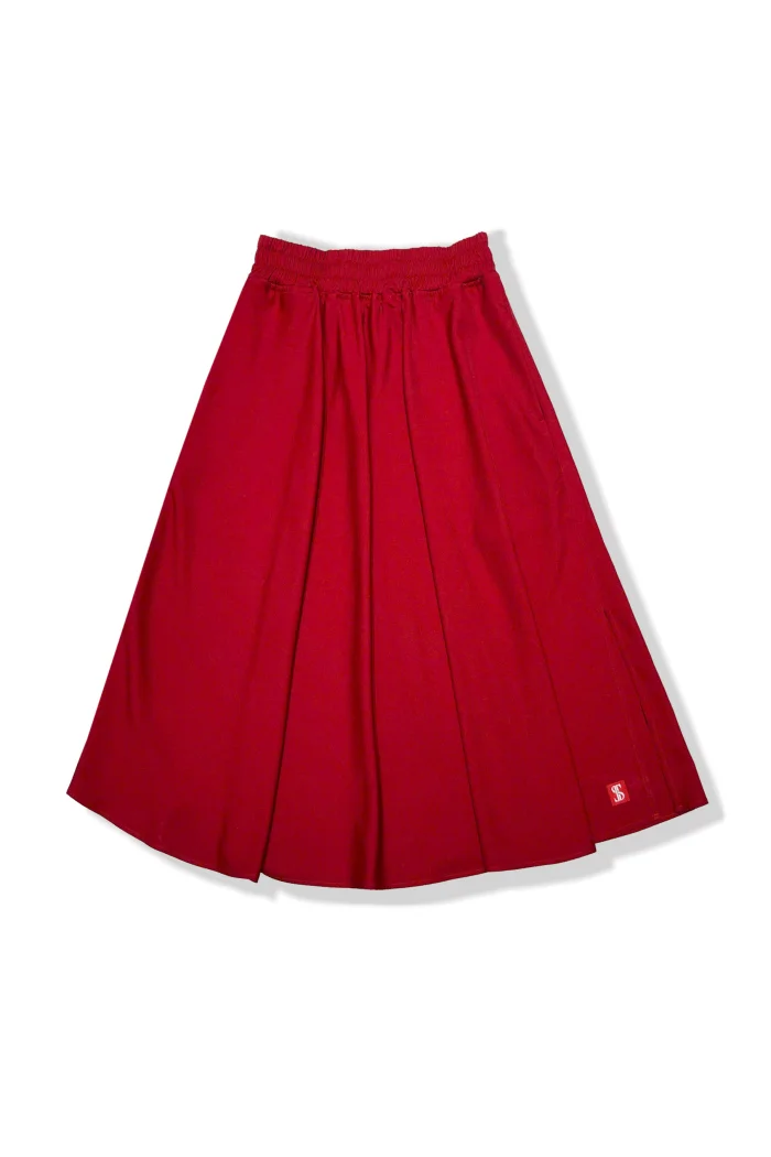 CHÂN VÁY XÒE LỬNG ĐỎ