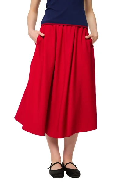 CHÂN VÁY XÒE LỬNG ĐEN ĐỎ