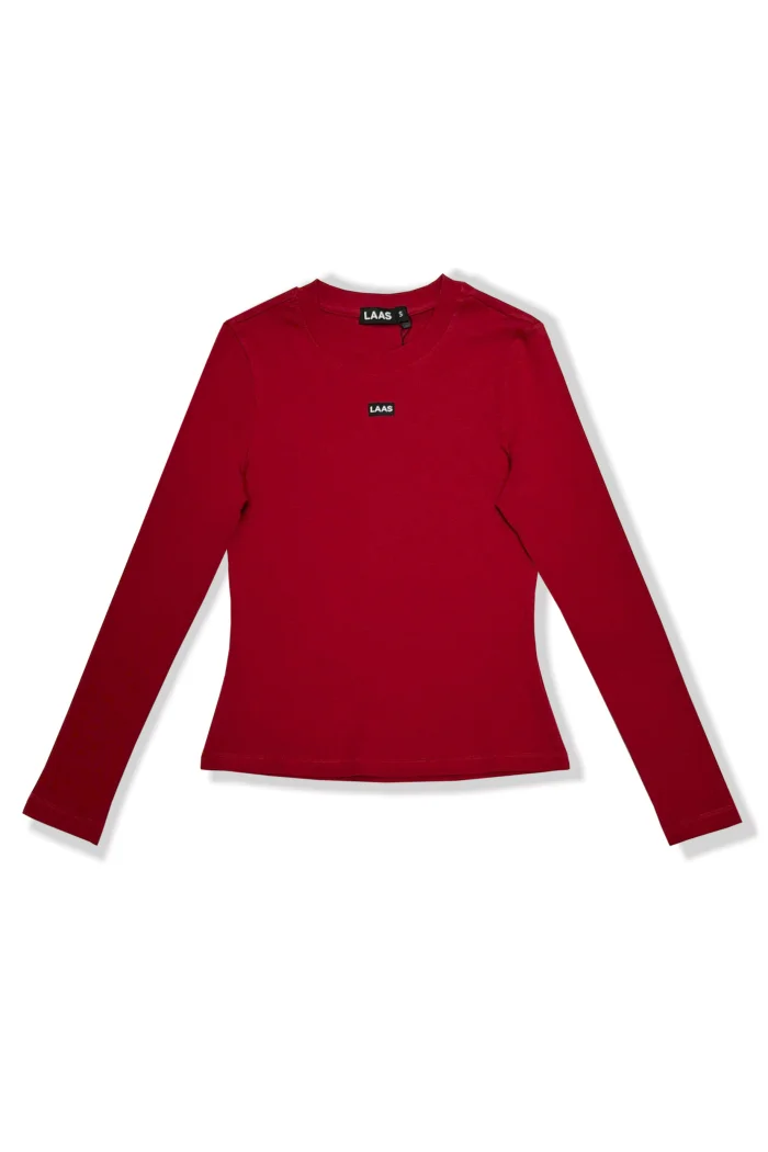 ÁO RIP COTTON TAY DÀI ĐỎ ĐÔ