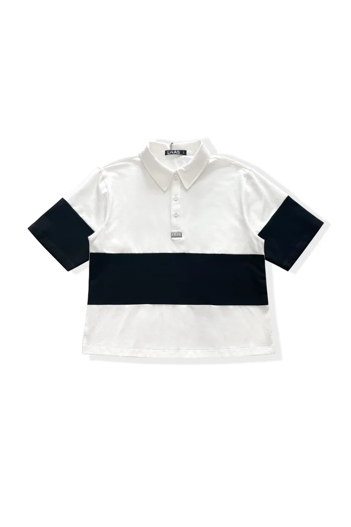 ÁO POLO RÃ PHỐI THÂN TRẮNG ĐEN