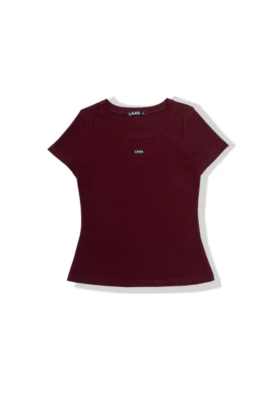 ÁO RIP COTTON CỔ TRÒN ĐỎ RƯỢU