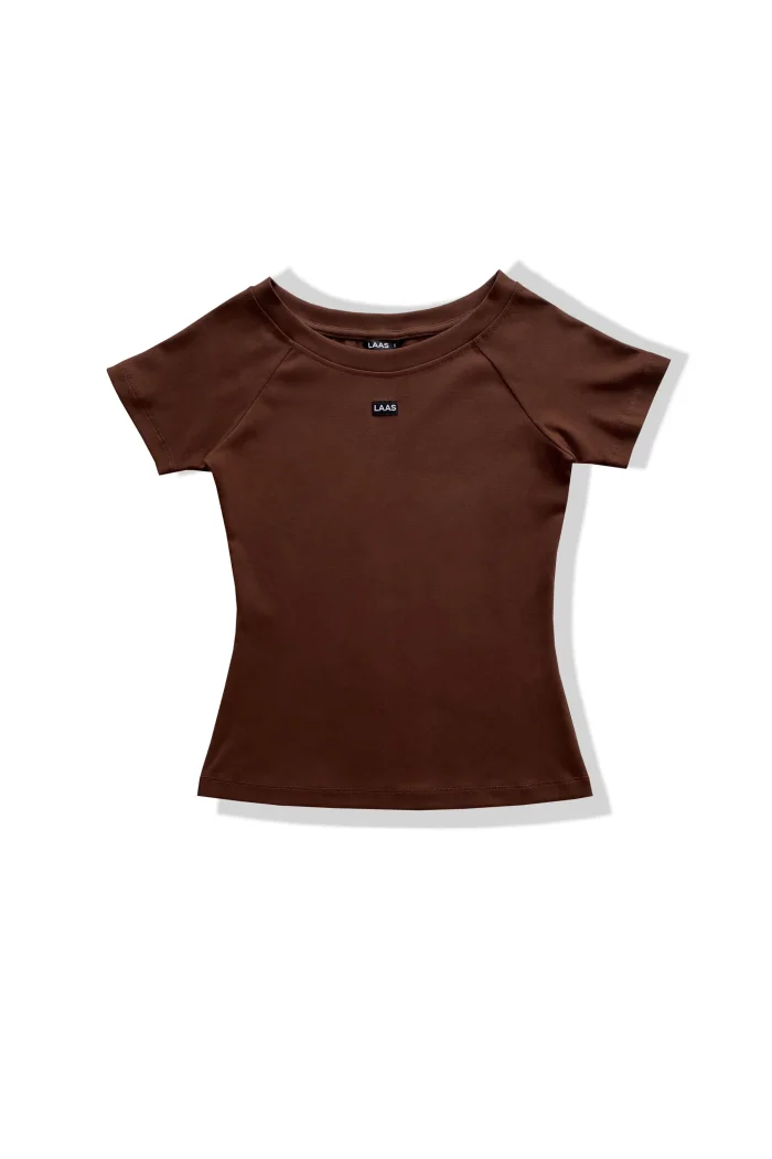 ÁO RIP COTTON CỔ THUYỀN NÂU